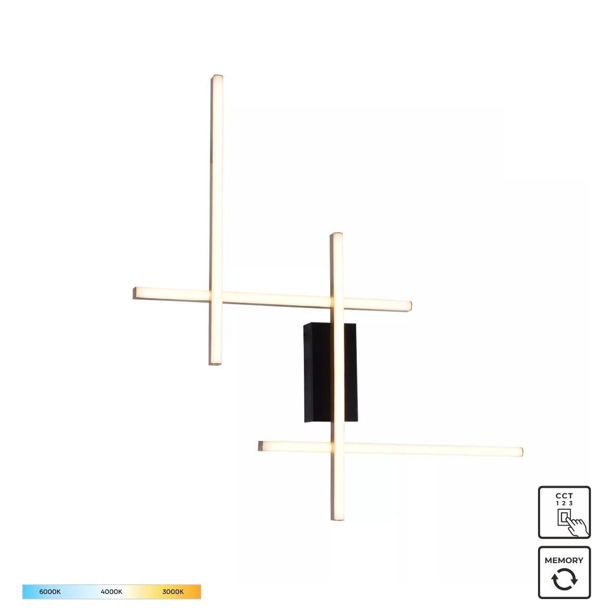 22009W4-BK/GD EDGE KINKIET CZARNO-ZŁOTY/BLACK-GOLD