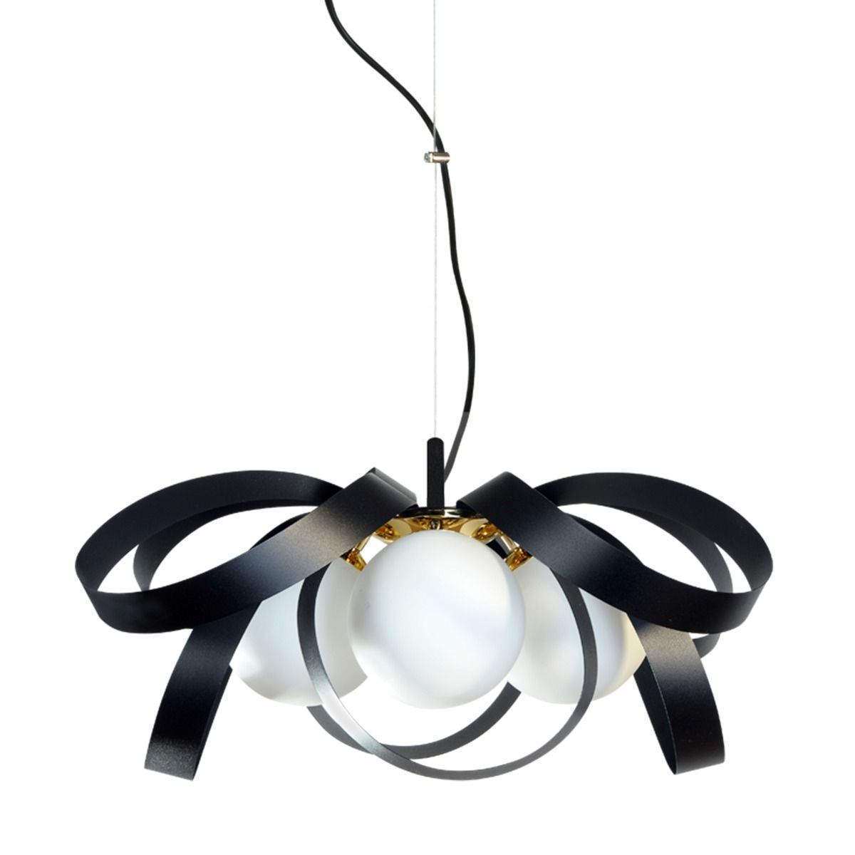 1139 Lampa wisząca NELA FLAT 65 cm czarno-złota /black-gold