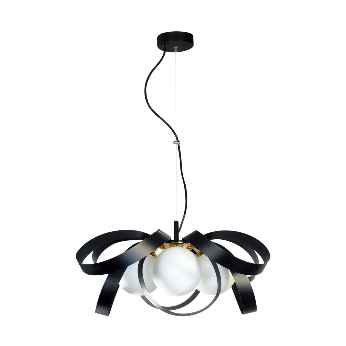 1139 Lampa wisząca NELA FLAT 65 cm czarno-złota /black-gold
