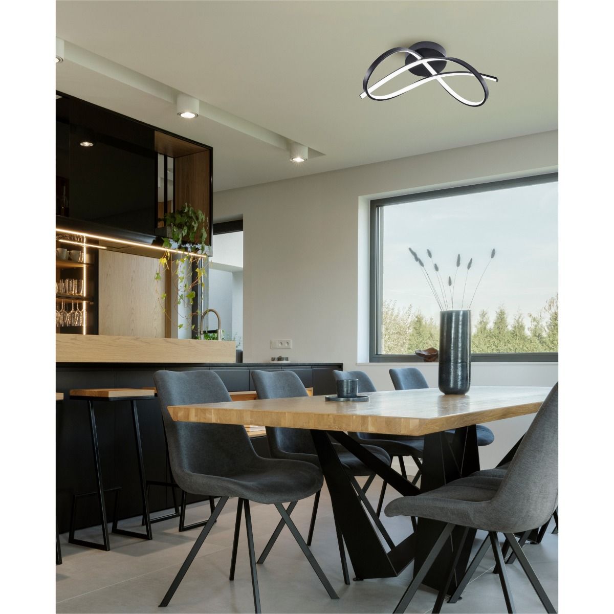 19602C-BK PAUL LAMPA SUFITOWA CZARNA/BLACK