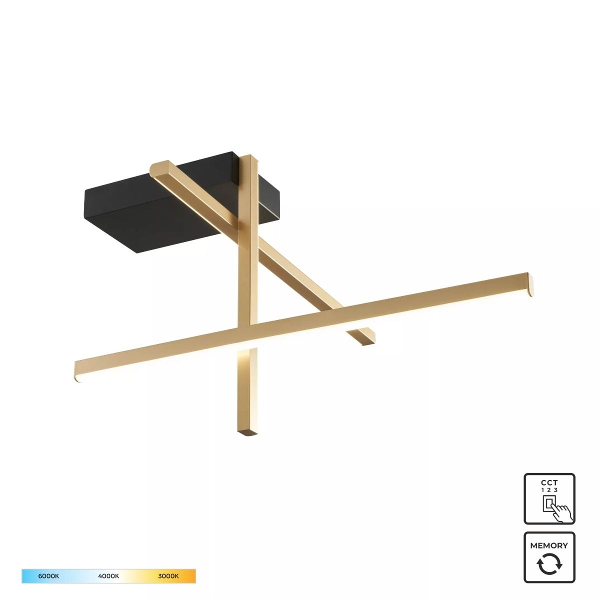 22008C3-BK/GD EDGE LAMPA SUFITOWA CZARNO-ZŁOTA/BLACK-GOLD