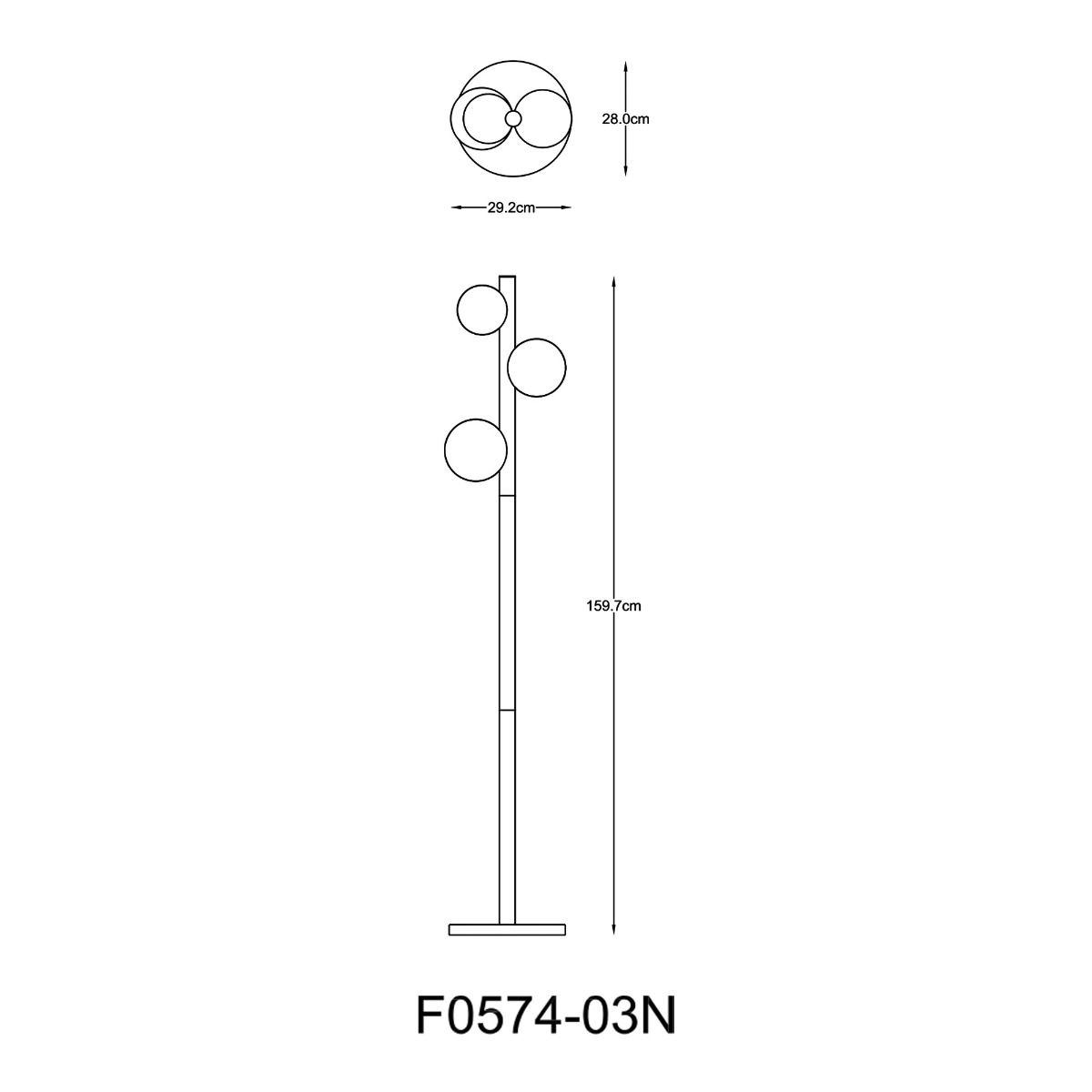 Lampa podłogowa FORES F0574-03N-V6AA