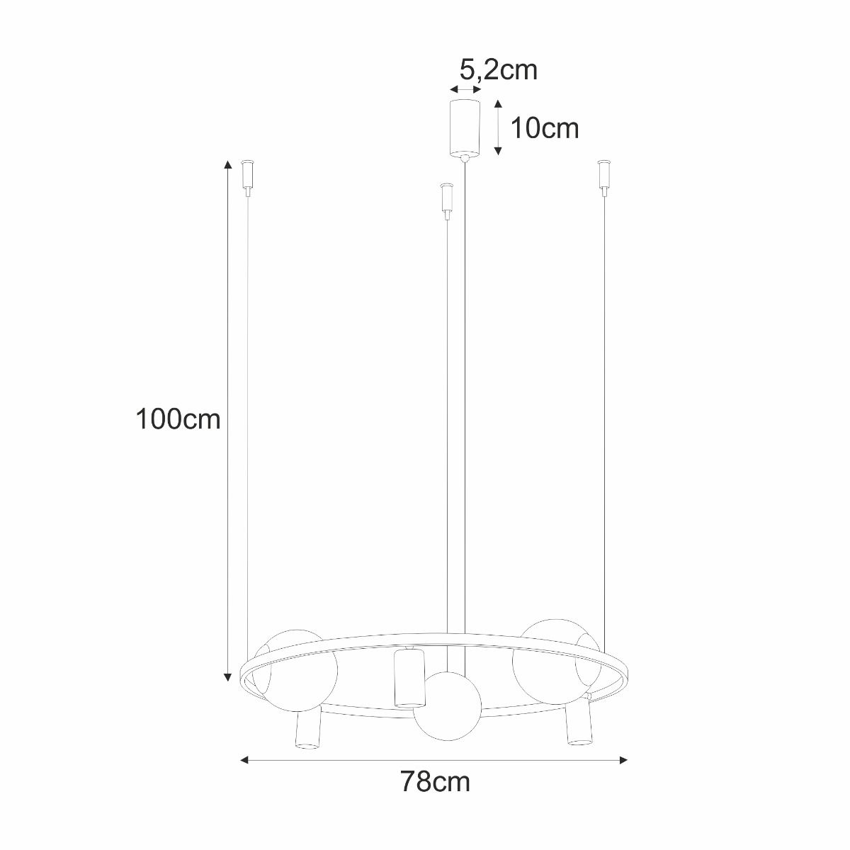 5006 ORBIT 3+3 PENDANT LAMP
