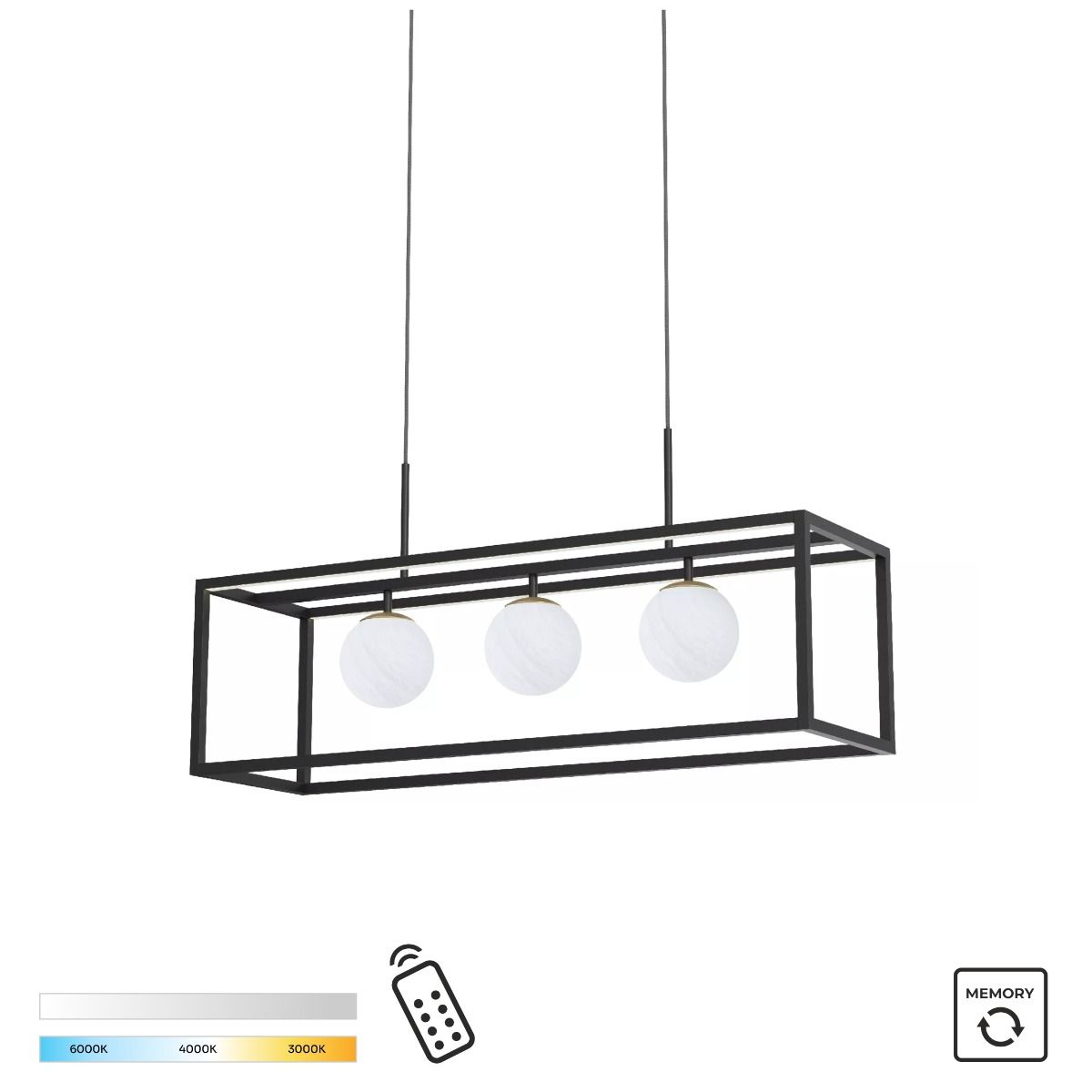 MD3115-3-3BT PIRO LAMPA WISZĄCA CZARNA/BLACK